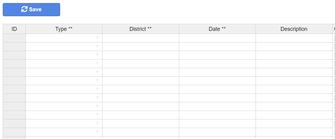 Editable database table